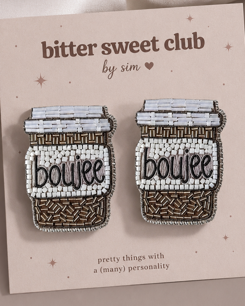 “espresso urself” earrings